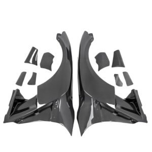 VARIS WIDE STYLE CARBON FIBER FRONT FENDER WITH FIN FOR 2017-2024 NISSAN GTR R35
